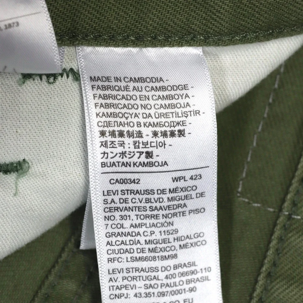 Levi's SilverTab Cargo Pants Mens 34x32 Olive Green Loose Fit Baggy Utility Y2K